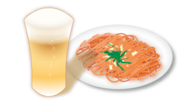 【素材】ナポリタンとビール