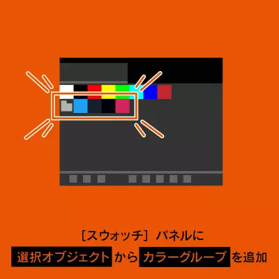 【Illustrator】［スウォッチ］パネルに選択オブジェクトからカラーグループを追加する
