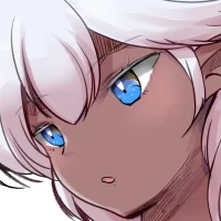 銀髪褐色バストアップ